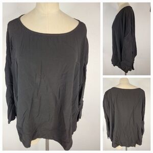 CP Shades Tunic Top Black Sz S Drop Shoulder Oversized Lagenlook Minimalist